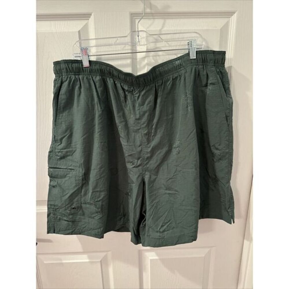 Caribbean Swimwear Trunks Men's 2X Drawstring Elastic Nylon Pineapples Green xxl
